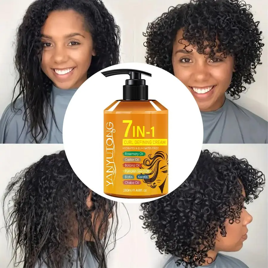 7-in-1 Hair Curling Cream with Argan Oil, Castor Oil & Rosemary