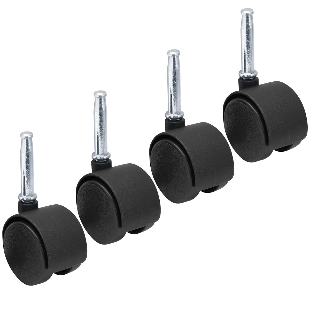 1.5 Inch Swivel Caster Wheels, M8 Grip Neck Stem, 4pcs | Heavy Duty
