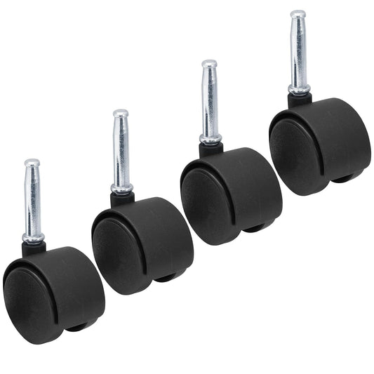 1.5 Inch Swivel Caster Wheels, M8 Grip Neck Stem, 4pcs | Heavy Duty