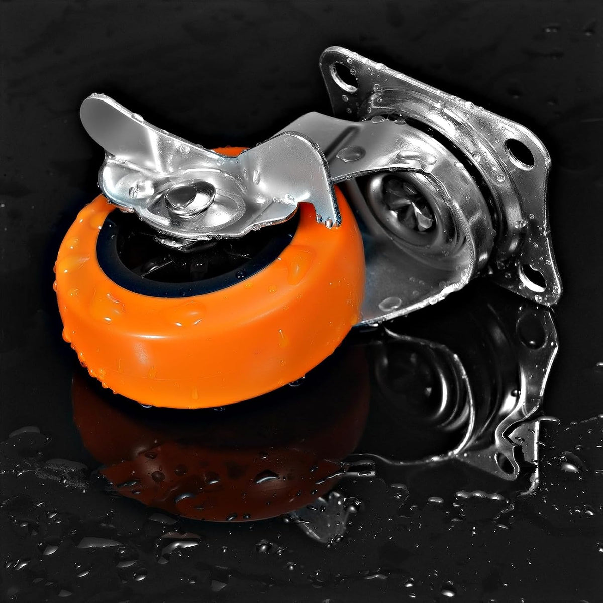 Caster Wheels, 3 Inch Casters Set of 4, Heavy Duty Caster with Brake, Locking Castors with Polyurethane Wheel