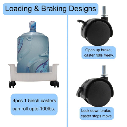 Swivel Caster Wheels 4 Pack 1.5 Inch Locking Casters with 6.25mm Diameter Straight-line Stem