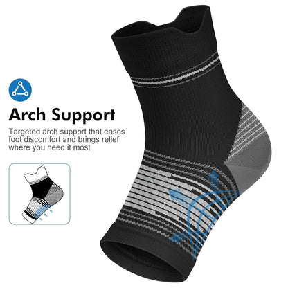 Plantar Fasciitis Socks for Men & Women, Ankle Brace Compression Socks with Arch Support for Achilles Tendonitis, Heel Pain, Swelling & Arthritis Relief, Black