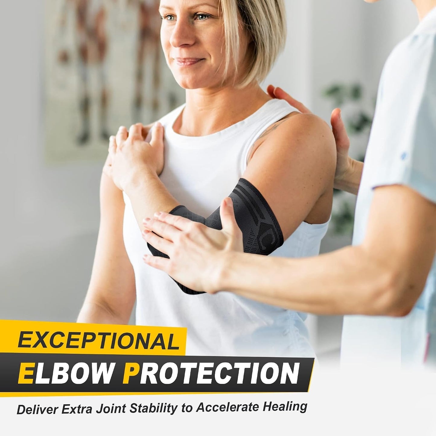 2-Pack Elbow Brace for Tennis Elbow & Tendonitis – Compression Sleeve for Golfer's Elbow, Arthritis & Pain Relief | Men & Women