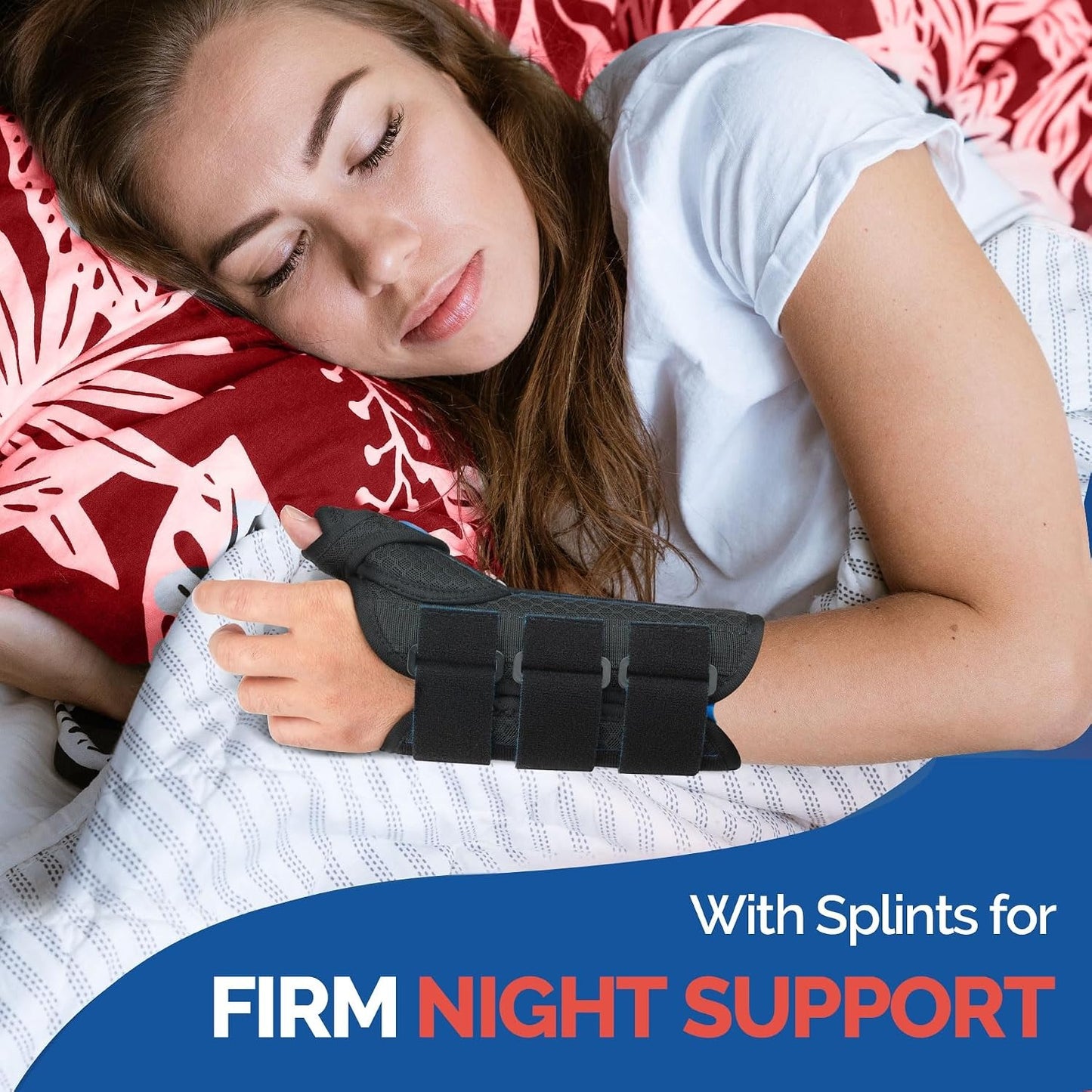 Carpal Tunnel Wrist Brace Night Support, Thumb Spica Splint Right Hand for De Quervains Tenosynovitis