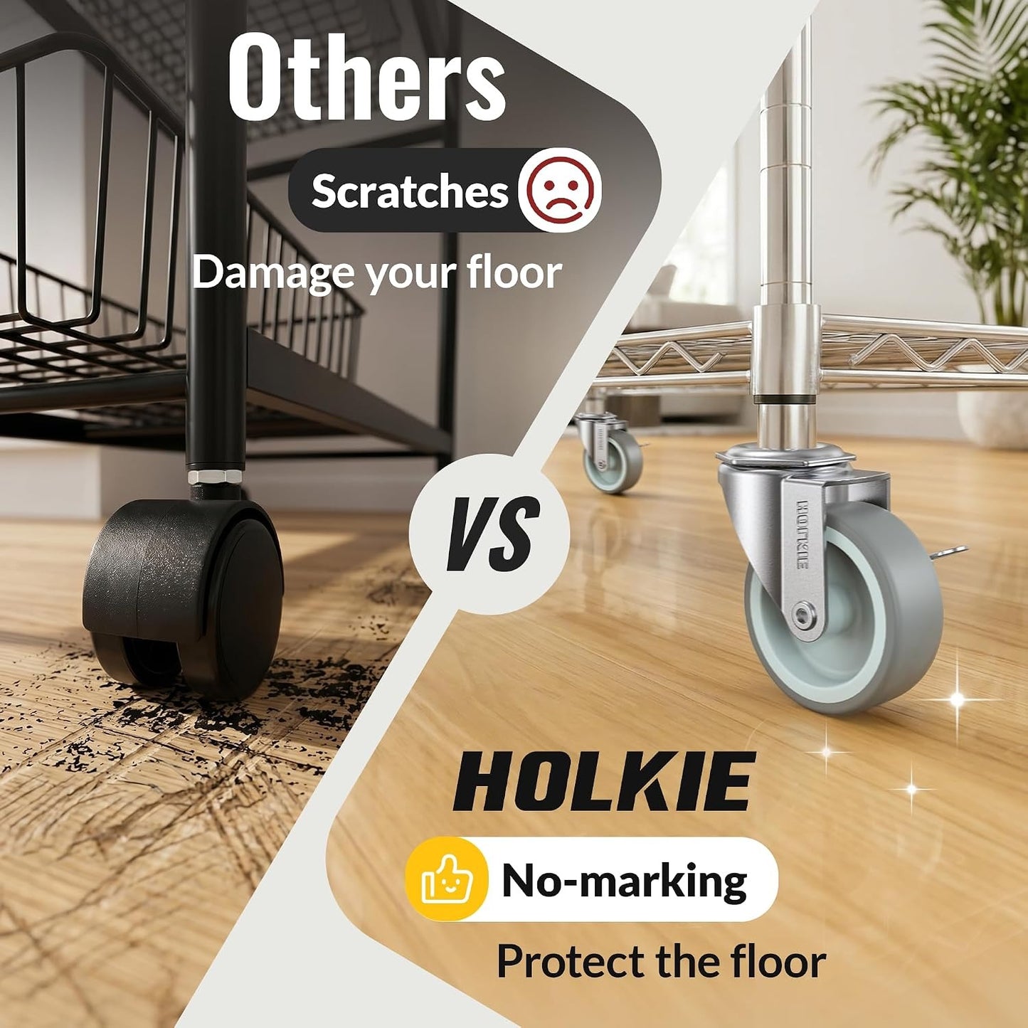 Caster Wheels 3 inch Locking Casters Set of 4