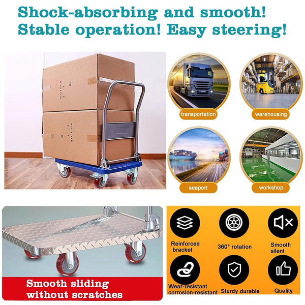 4 inch Casters Load 2400lbs -Includes 2 Sets of Adaptive Screws -Lockable Bearing Plate Heavy Duty Caster with Brakes