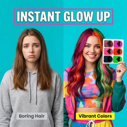 Temporary Hair Chalk & Glitter Set | Washable Color