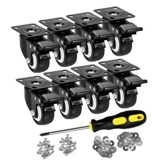 2" Caster Wheels Set of 4, Heavy Duty Casters with Brake