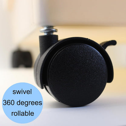 Swivel Caster Wheels 4 Pack 1.5 Inch Locking Casters with 6.25mm Diameter Straight-line Stem