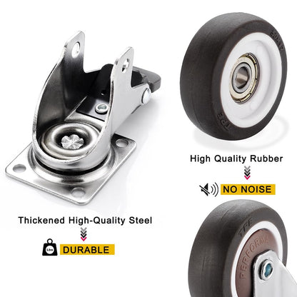 Small Caster Wheels 1 Inch, Low Profile 360 Degree Swivel Casters Set of 4