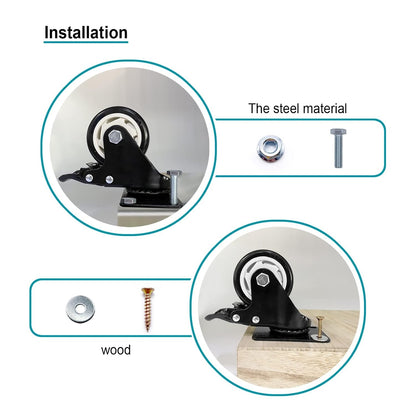 Caster Wheels - 3 Inch Casters Set of 4 Heavy Duty