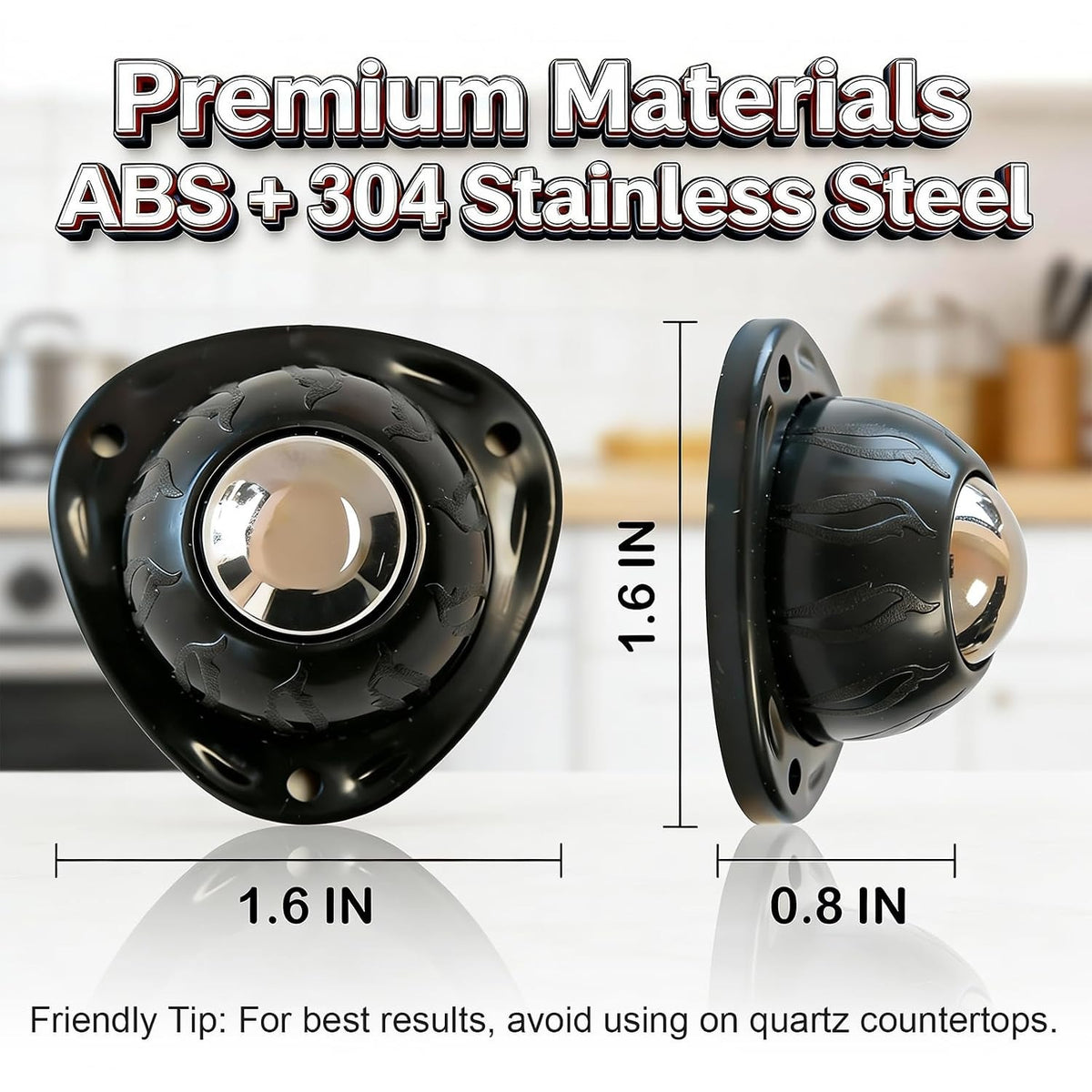 Heavy Duty Self Adhesive Furniture Casters 4 Pack Stick-On Swivel Wheels