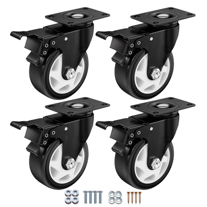 2" Caster Wheels Set of 4, Heavy Duty Casters with Brake