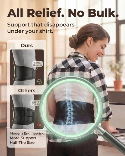 Back Brace for Lower Back Pain - Immediate Relief from Sciatica, Herniated Disc, Scoliosis - Breathable + Lumbar Support Pad