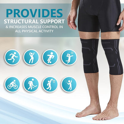 Knee Compression Sleeve for Men and Women (2 Pack), Knee Support Brace for Running and Work out