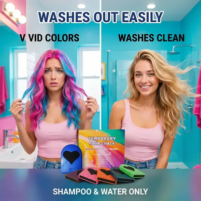 Temporary Hair Chalk & Glitter Set | Washable Color