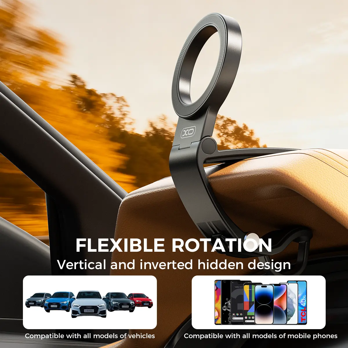 Magnetic Car Phone Mount – 360° Hands-Free Holder | MagSafe Compatible iPhone 17/16/15/14/13/12