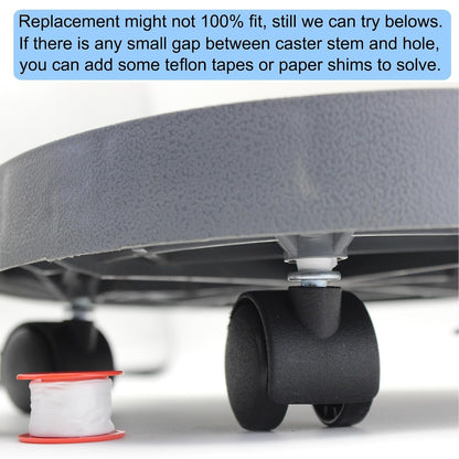Swivel Caster Wheels 4 Pack 1.5 Inch Locking Casters with 6.25mm Diameter Straight-line Stem