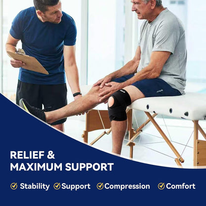 Knee Brace for Pain Relief & Meniscus Tear – Adjustable Support with Patella Gel Pad & Spring Stabilizers