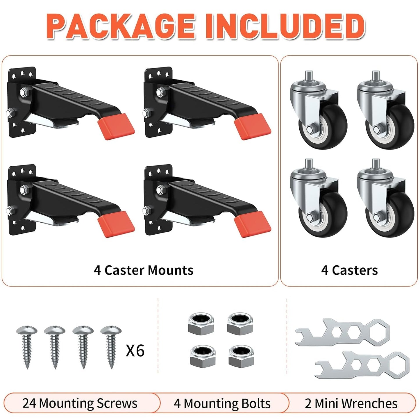 Workbench Casters kit 660 Lbs - Retractable Casters Heavy Duty Bench Caster Wheels Designed