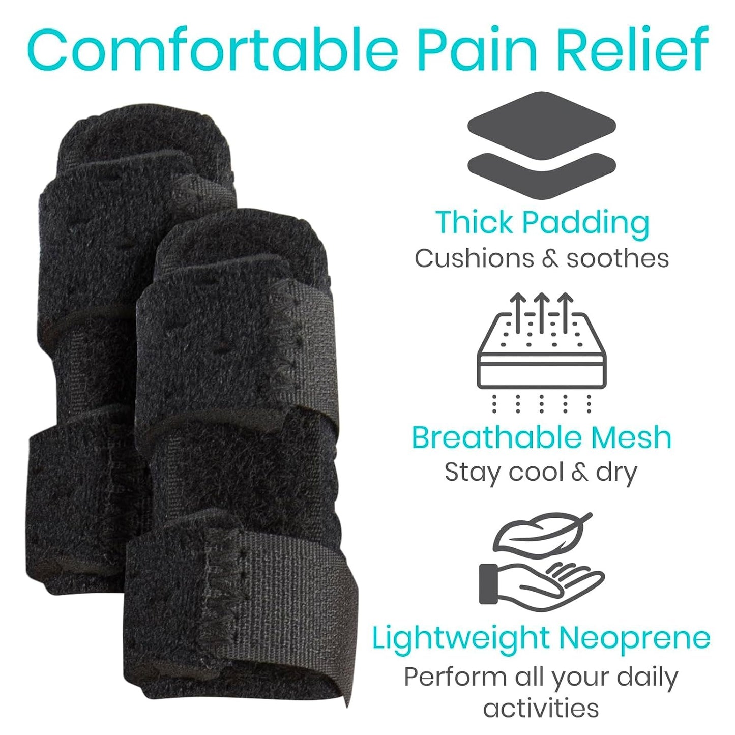 Finger Splint - Universal Finger Straightener - Broken and Trigger Finger Splints - Brace for Arthritis Pain and Support - Sprain Relief for Middle, Index, Ring, Pinky Fingers (Black)