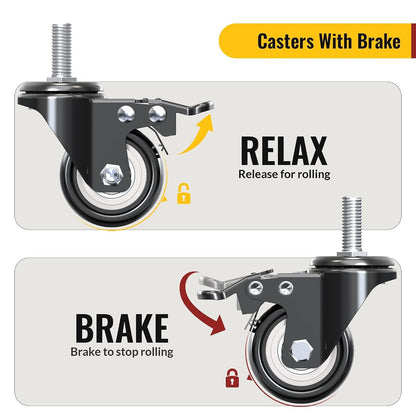 Stem Caster Wheels 2 inch Total Locking Casters Set of 4