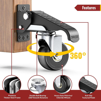 Retractable Casters Heavy Duty Casters with Lifting and Lowering Function Maximum Load of 700 lbs (4 casters) for Workbenches or Other Equipment