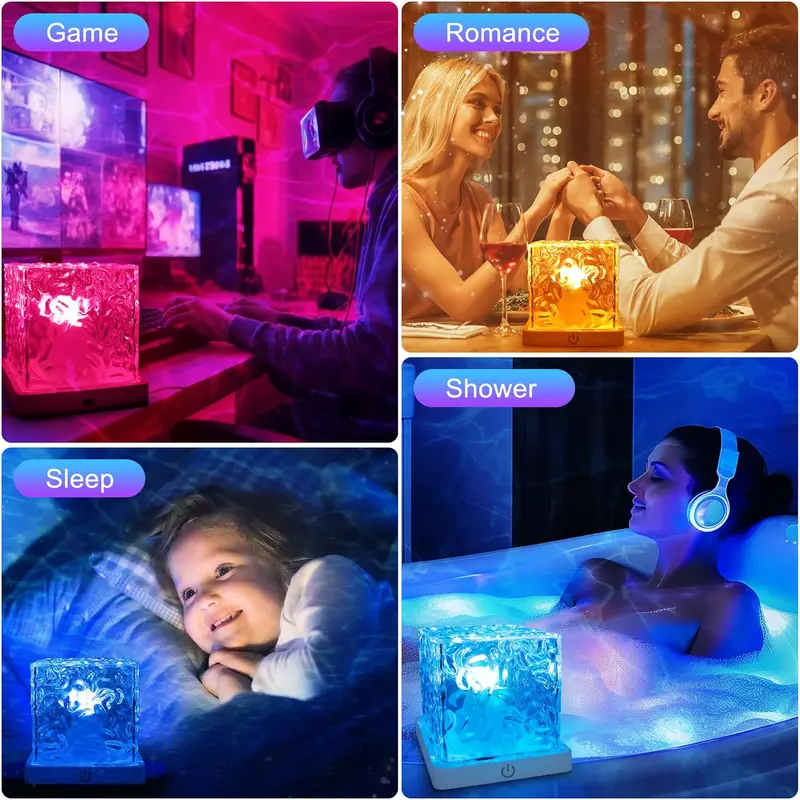 Ocean Wave Shower Light – 16-Color Rechargeable Projector Lamp with Remote