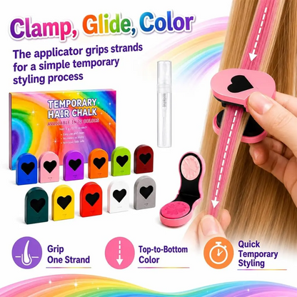 Temporary Hair Chalk & Glitter Set | Washable Color