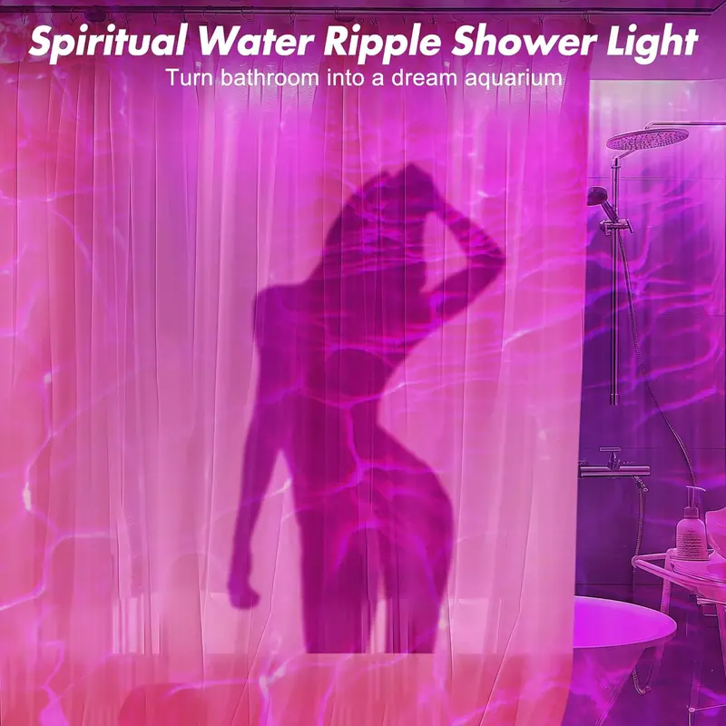 Ocean Wave Shower Light – 16-Color Rechargeable Projector Lamp with Remote
