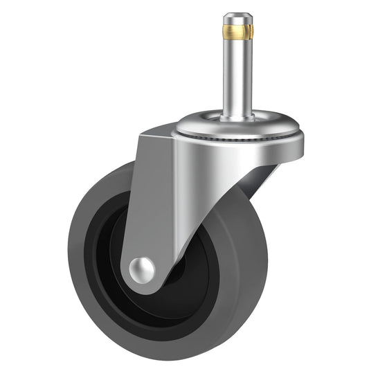 3-Inch Swivel Stem Caster for Rubbermaid Mop Bucket Utility Cart, 7/16-Inch Stem Diameter Rubber Wheel Set of 4