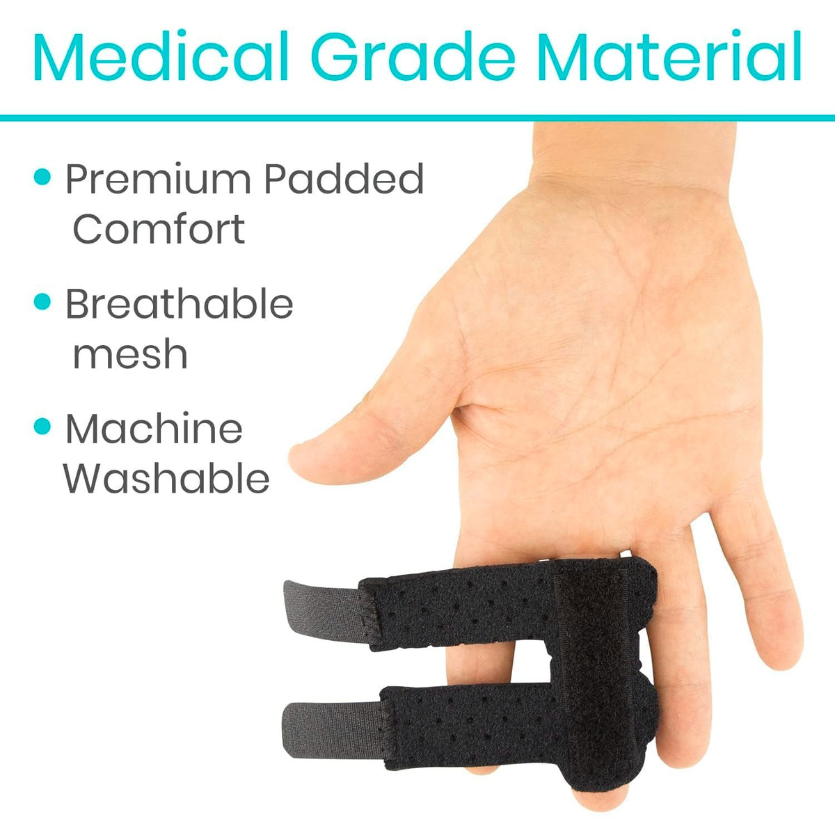 Finger Splint - Universal Finger Straightener - Broken and Trigger Finger Splints - Brace for Arthritis Pain and Support - Sprain Relief for Middle, Index, Ring, Pinky Fingers (Black)
