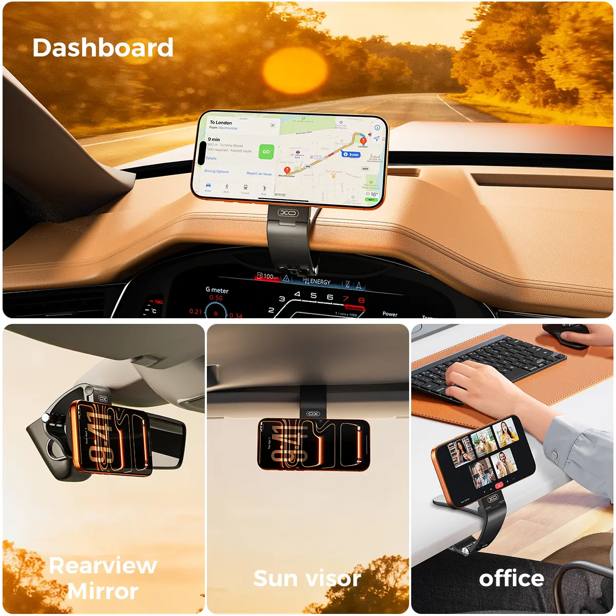 Magnetic Car Phone Mount – 360° Hands-Free Holder | MagSafe Compatible iPhone 17/16/15/14/13/12
