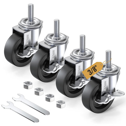 Caster Wheels 3 inch Locking Casters Set of 4
