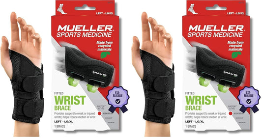 Green Fitted Wrist Brace for Men and Women, Wrist Pain Relief Support, Ideal for Carpal Tunnel, Tendonitis, Arthritis, Right Hand, Black