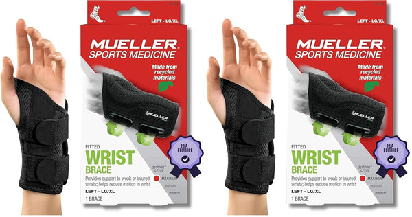 Green Fitted Wrist Brace for Men and Women, Wrist Pain Relief Support, Ideal for Carpal Tunnel, Tendonitis, Arthritis, Right Hand, Black