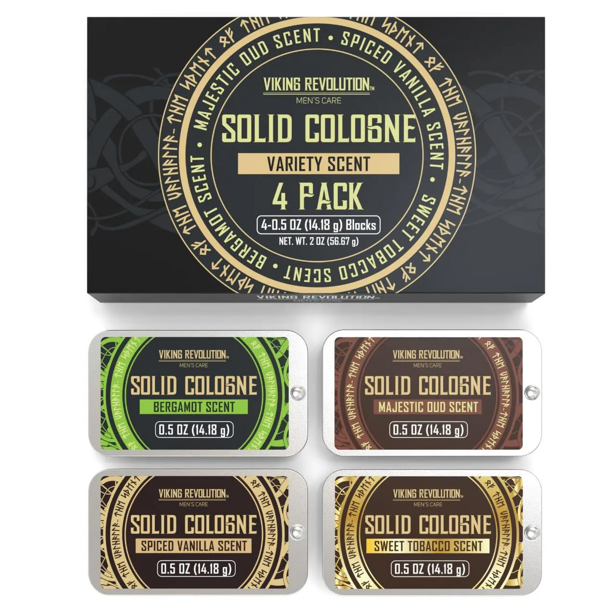 Solid Cologne for Men – Travel Size Tins | Alcohol-Free Balm | Multiple Scents