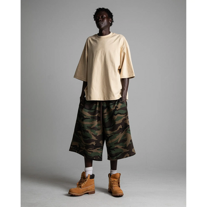 7.5oz Heavyweight Oversized Cropped T-Shirt | Streetwear Cotton Tee