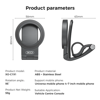 Magnetic Car Phone Mount – 360° Hands-Free Holder | MagSafe Compatible iPhone 17/16/15/14/13/12